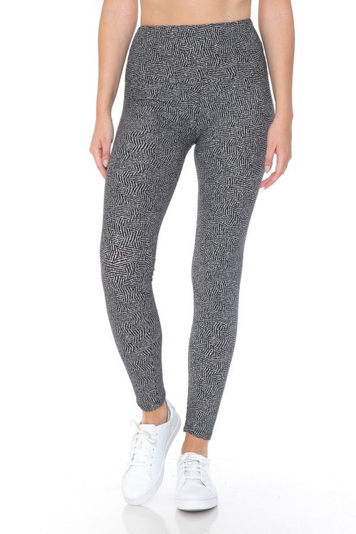 High Waist Yoga Leggings - Yoga Style Banded Lined Multi Printed Knit Legging Trendy Styles & Beauty CC54721