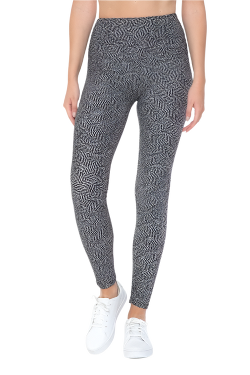 High Waist Yoga Leggings - Yoga Style Banded Lined Multi Printed Knit Legging Multi Trendy Styles & Beauty CC54721