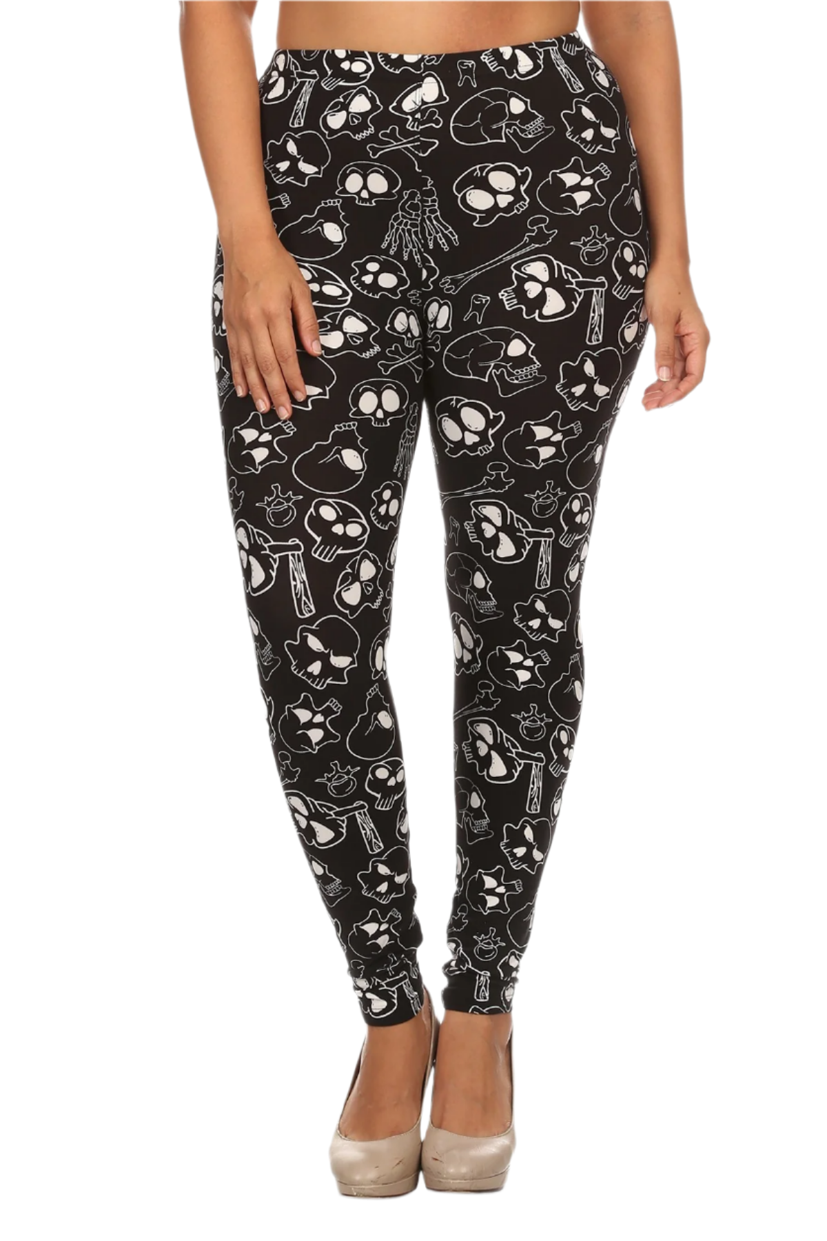 Plus Size High Waist Leggings - Full Length Printed Fitted Style Multi Trendy Styles & Beauty CC55564